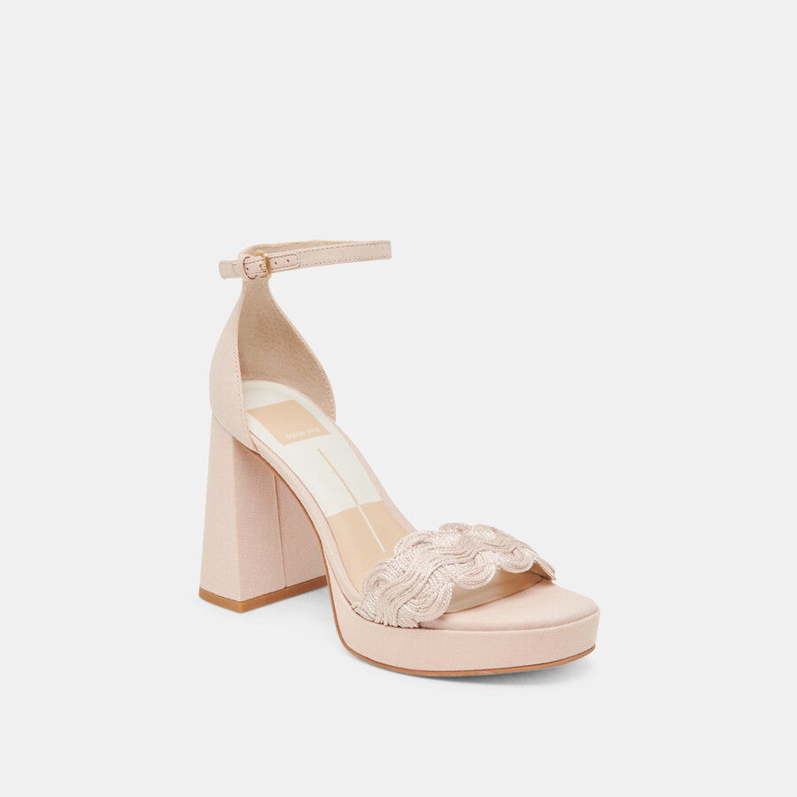 peltin heels hellrosa gewebtes raffia