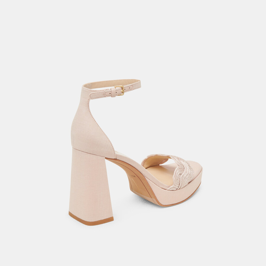 peltin heels hellrosa gewebtes raffia