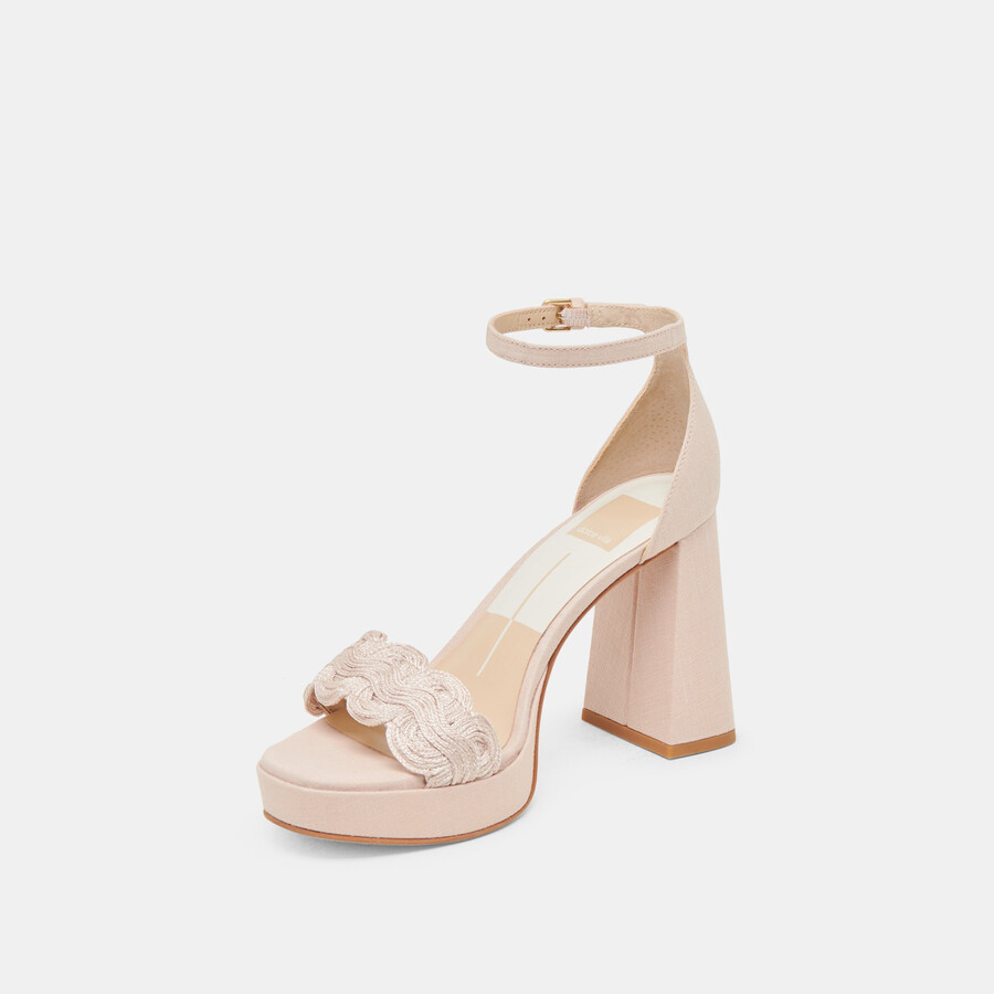 peltin heels hellrosa gewebtes raffia