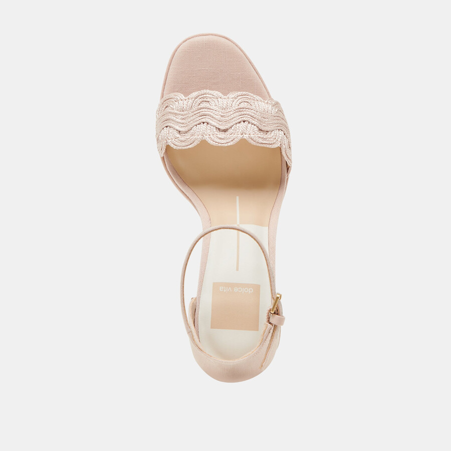peltin heels hellrosa gewebtes raffia