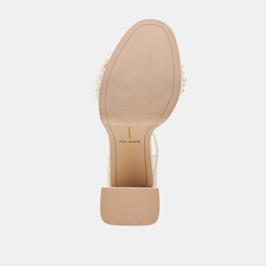 peltin pearl heels vanille gewebtes raffia