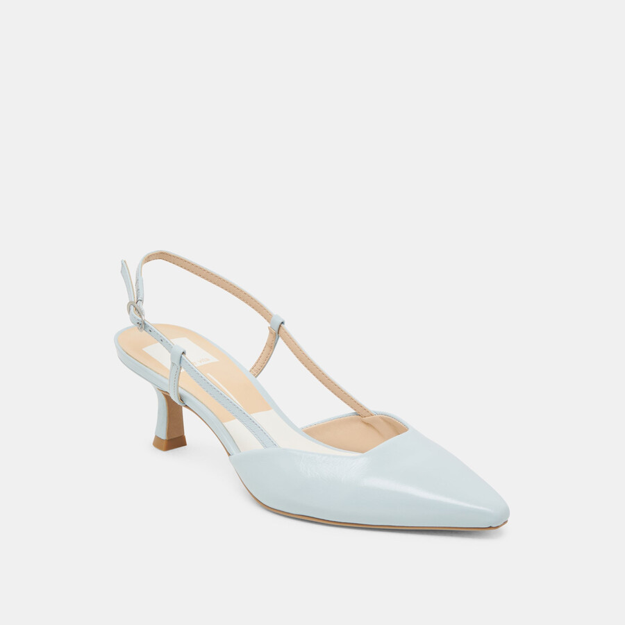 odela heels aus eisblauem leder