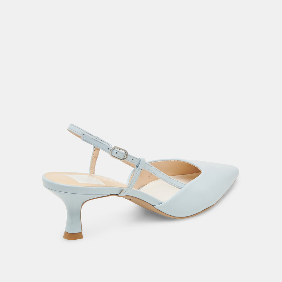 odela heels aus eisblauem leder