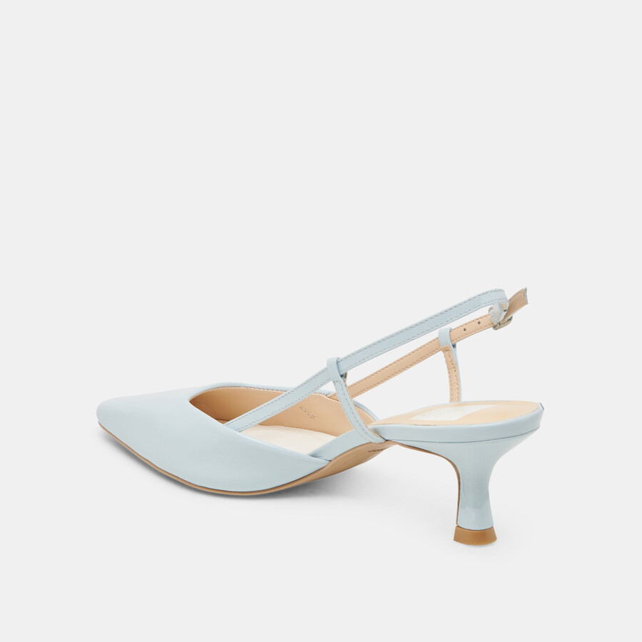 odela heels aus eisblauem leder