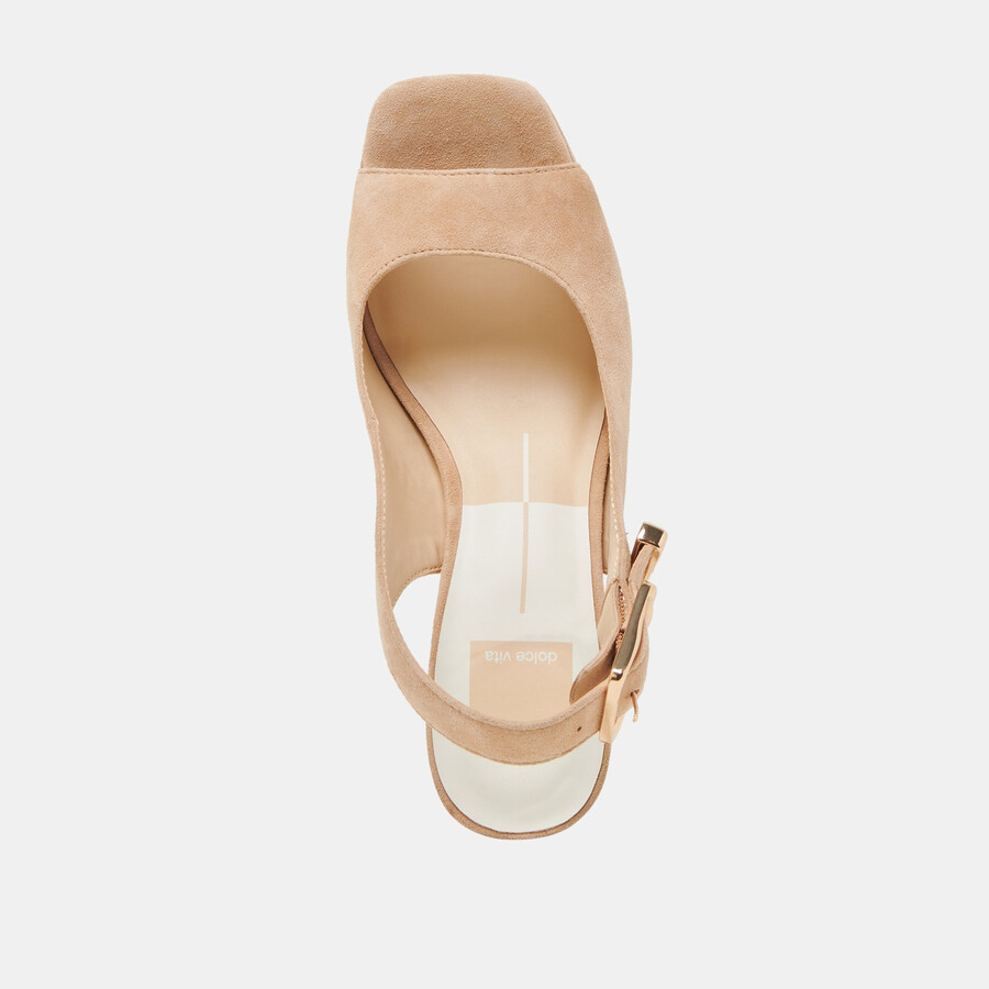 flores heels aus bambus-wildleder