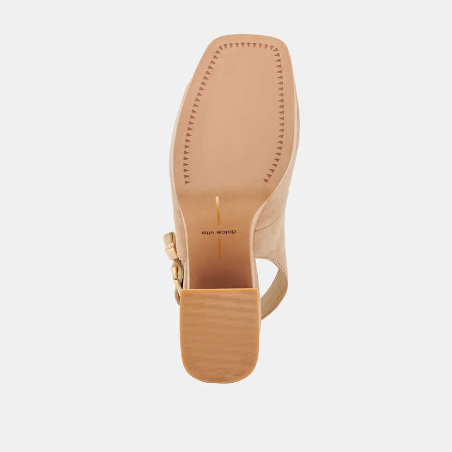 flores heels aus bambus-wildleder