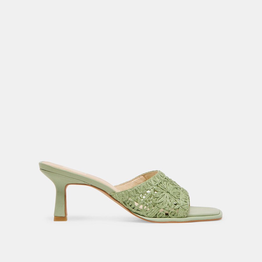 maylah heels sage makramee