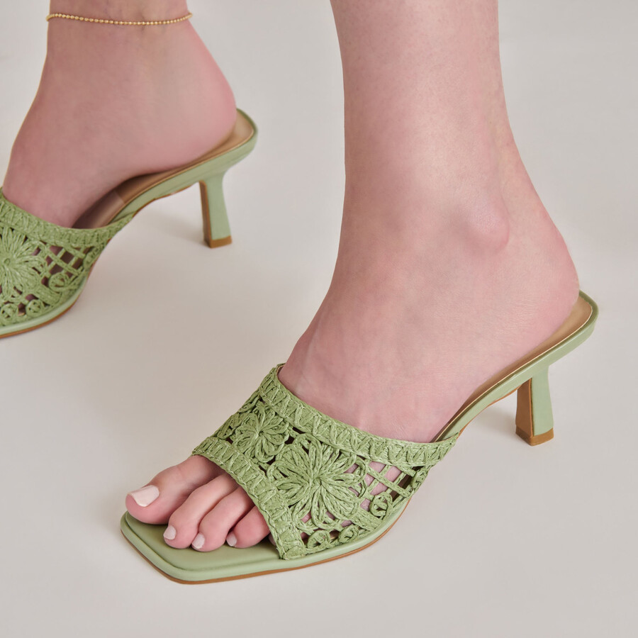 maylah heels sage makramee