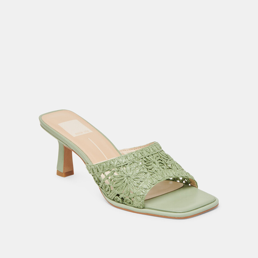 maylah heels sage makramee