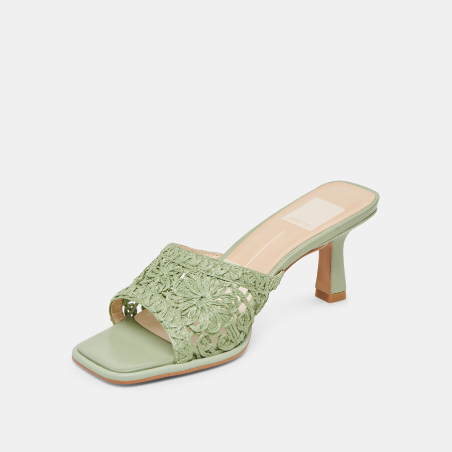 maylah heels sage makramee