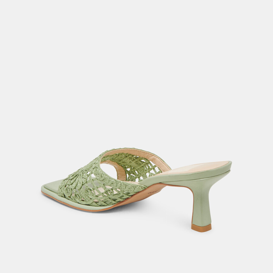 maylah heels sage makramee
