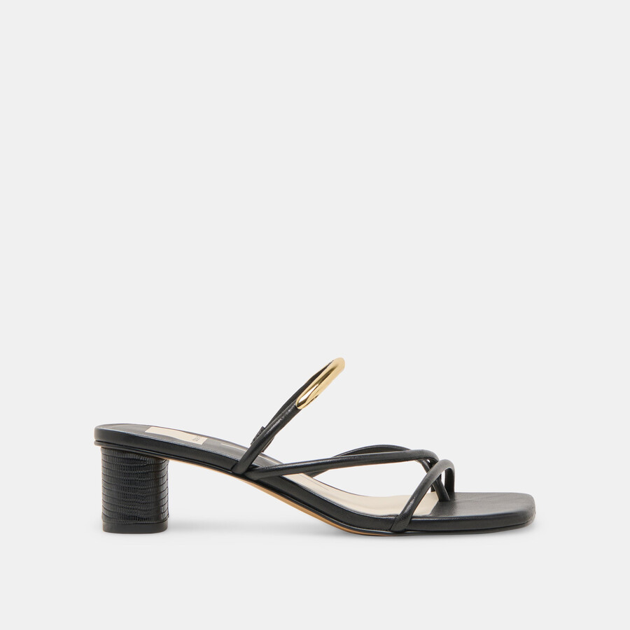 naira heels aus schwarzem leder