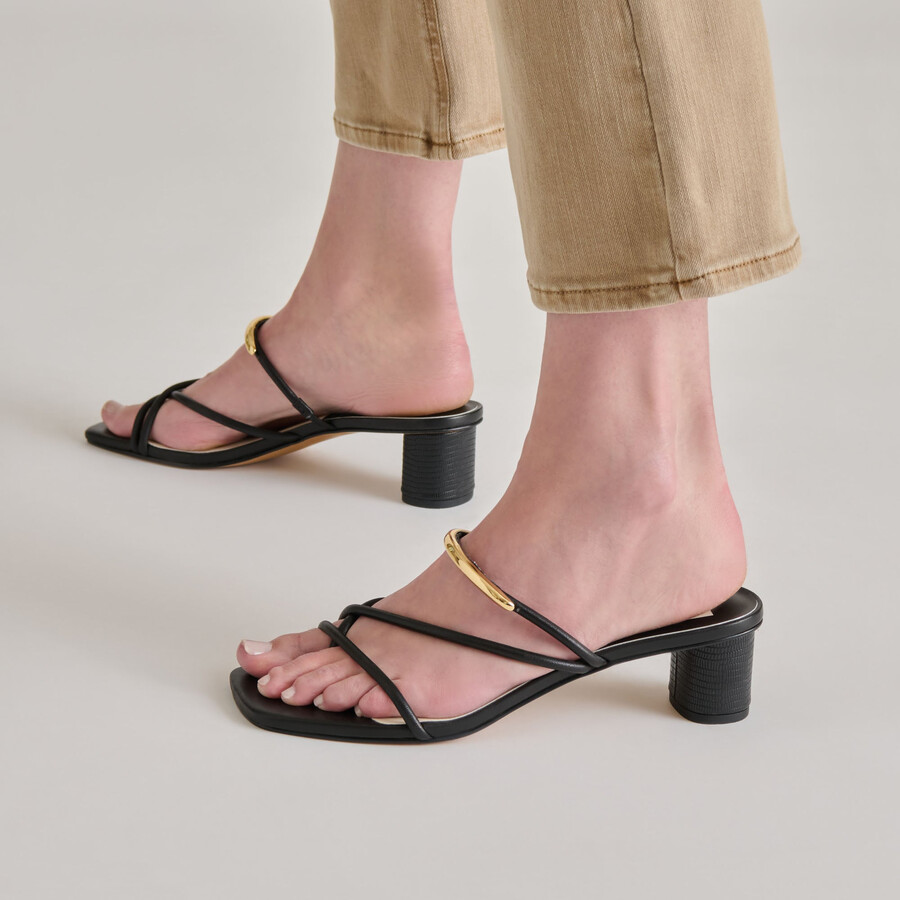 naira heels aus schwarzem leder