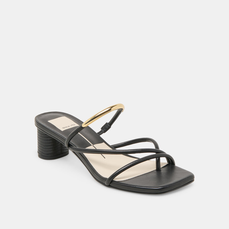 naira heels aus schwarzem leder
