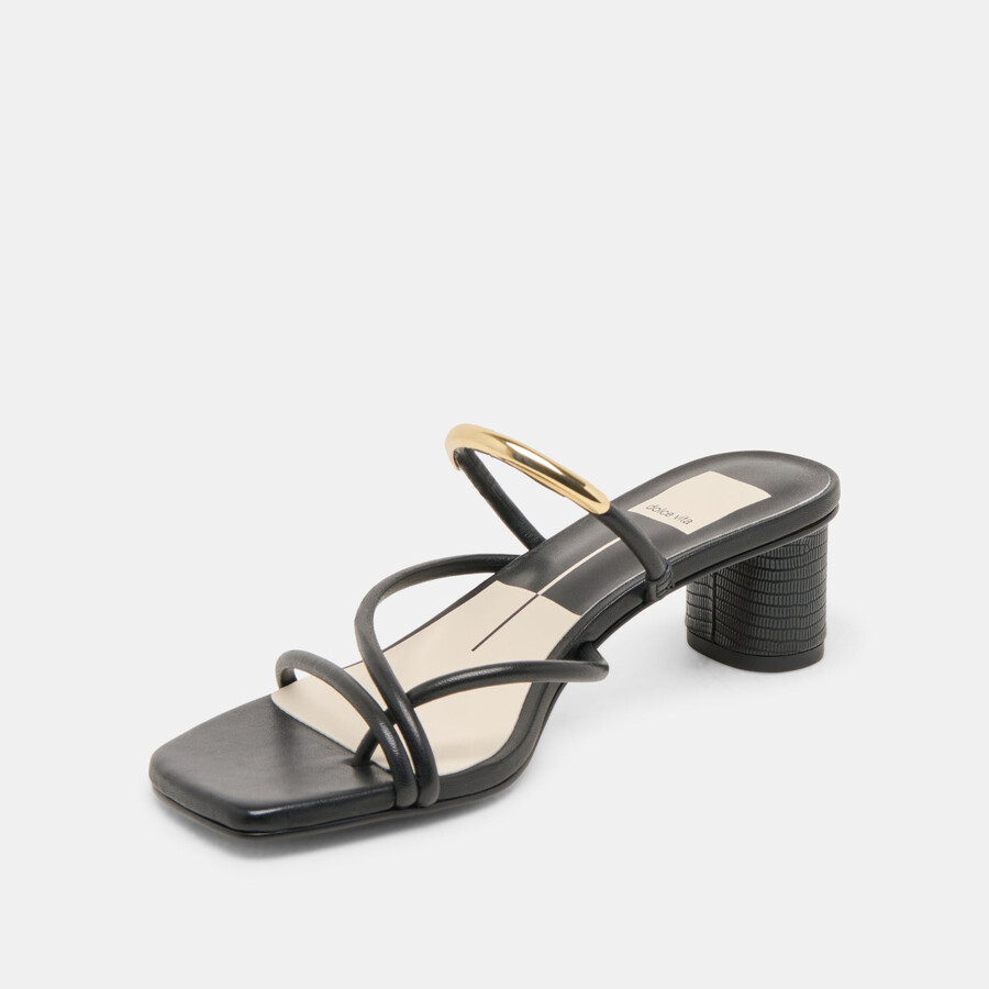 naira heels aus schwarzem leder