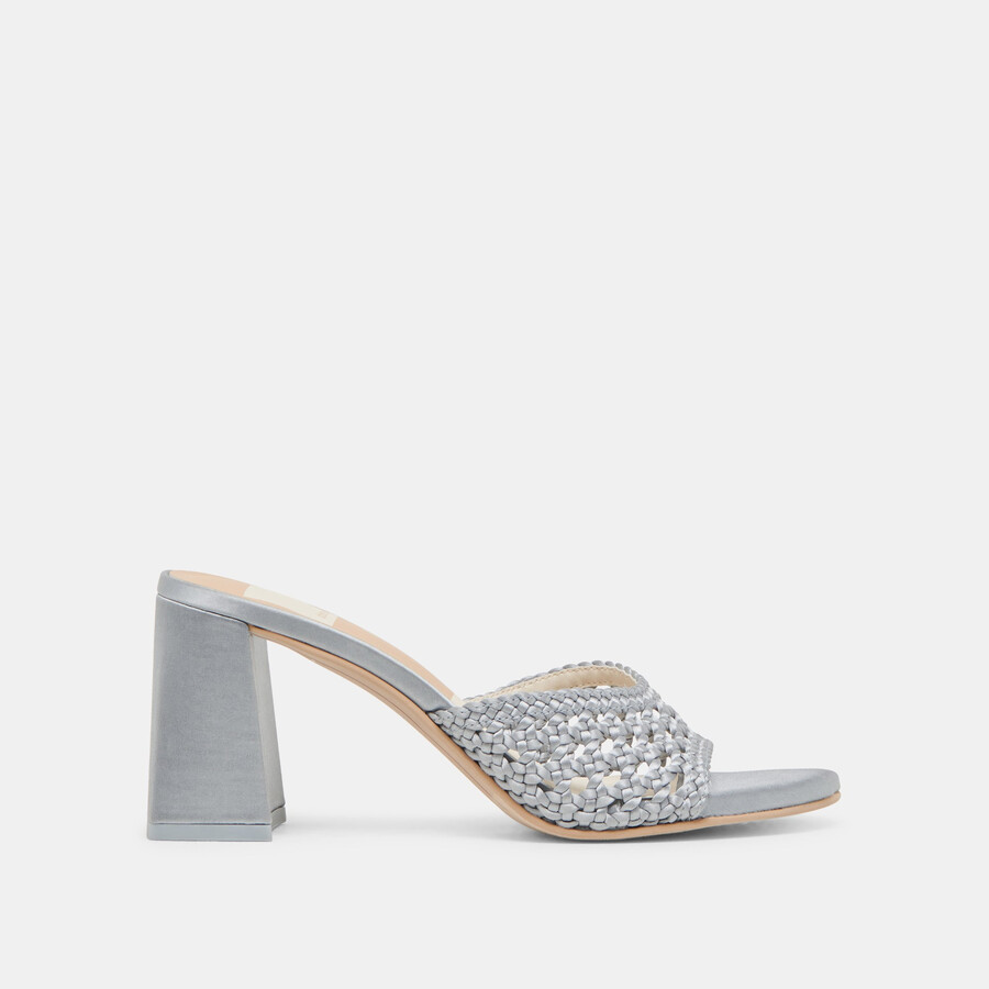 margoe heels hellblauer gewebter satin