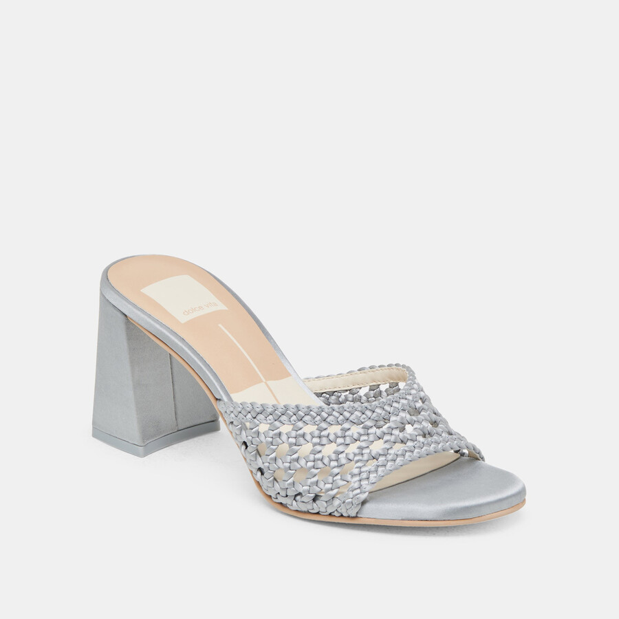 margoe heels hellblauer gewebter satin