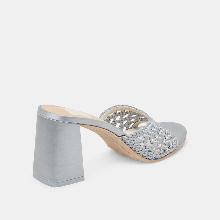 margoe heels hellblauer gewebter satin