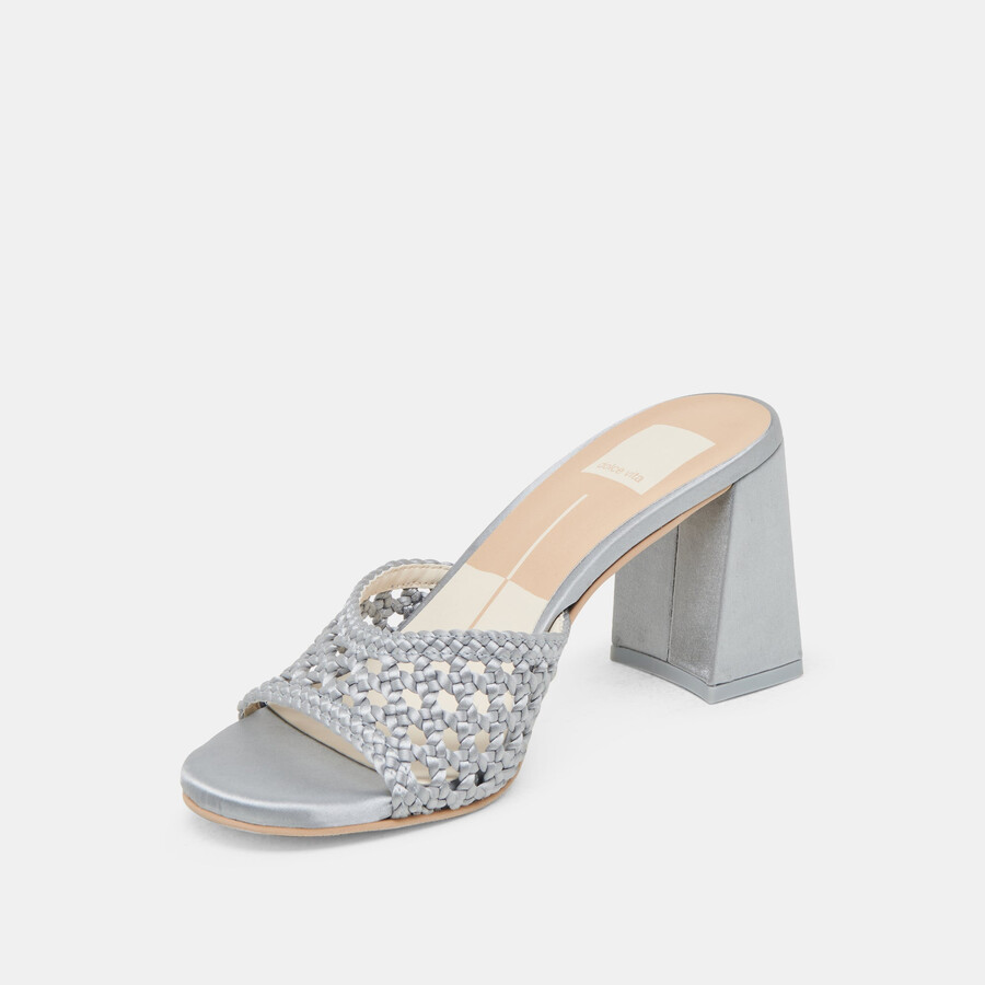 margoe heels hellblauer gewebter satin