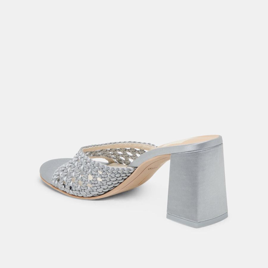 margoe heels hellblauer gewebter satin