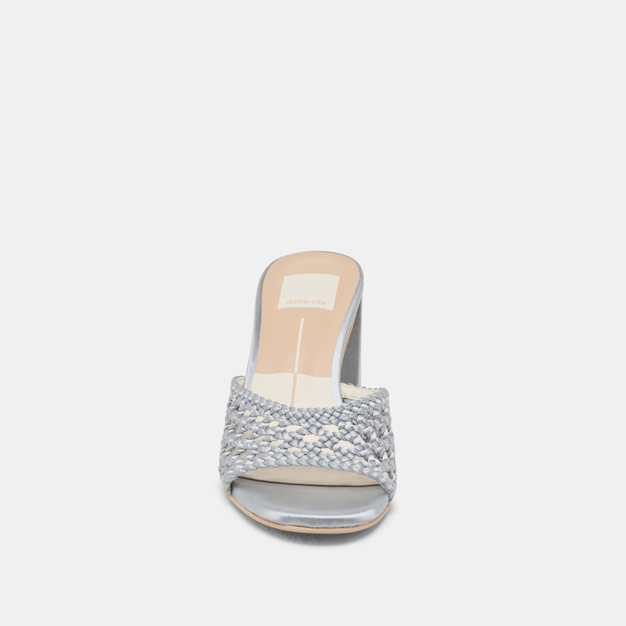 margoe heels hellblauer gewebter satin