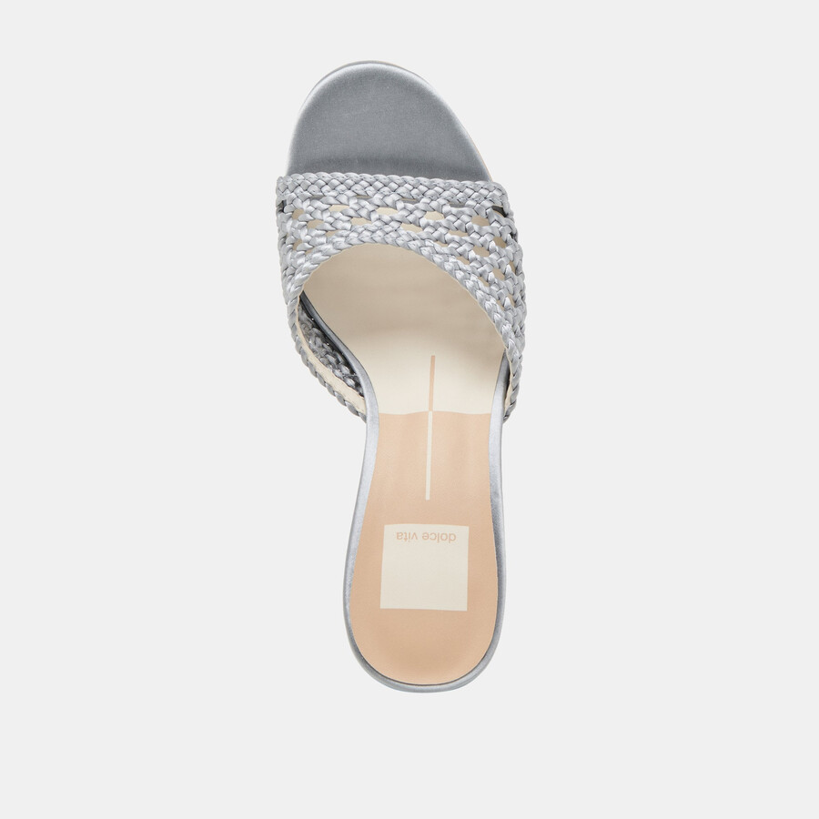 margoe heels hellblauer gewebter satin