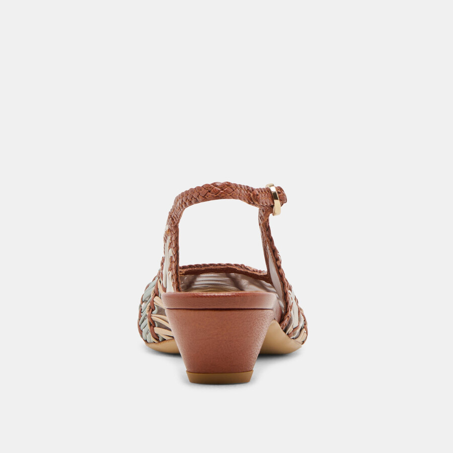 dafney heels hellbraunes mehrfarbig gewebtes leder