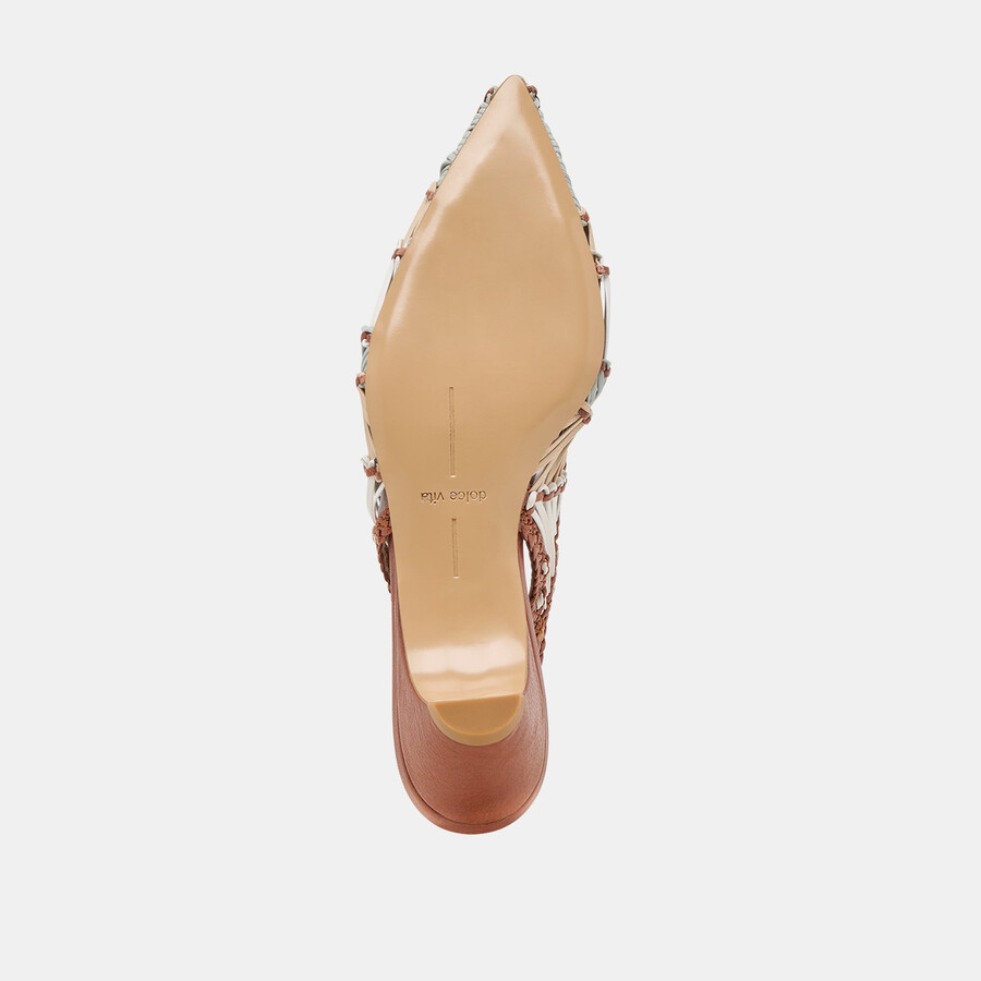 dafney heels hellbraunes mehrfarbig gewebtes leder