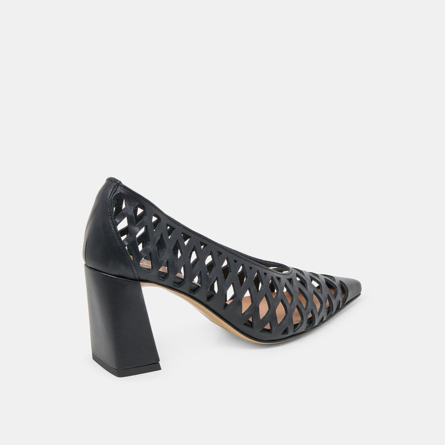 tanya heels schwarzes gewebtes leder