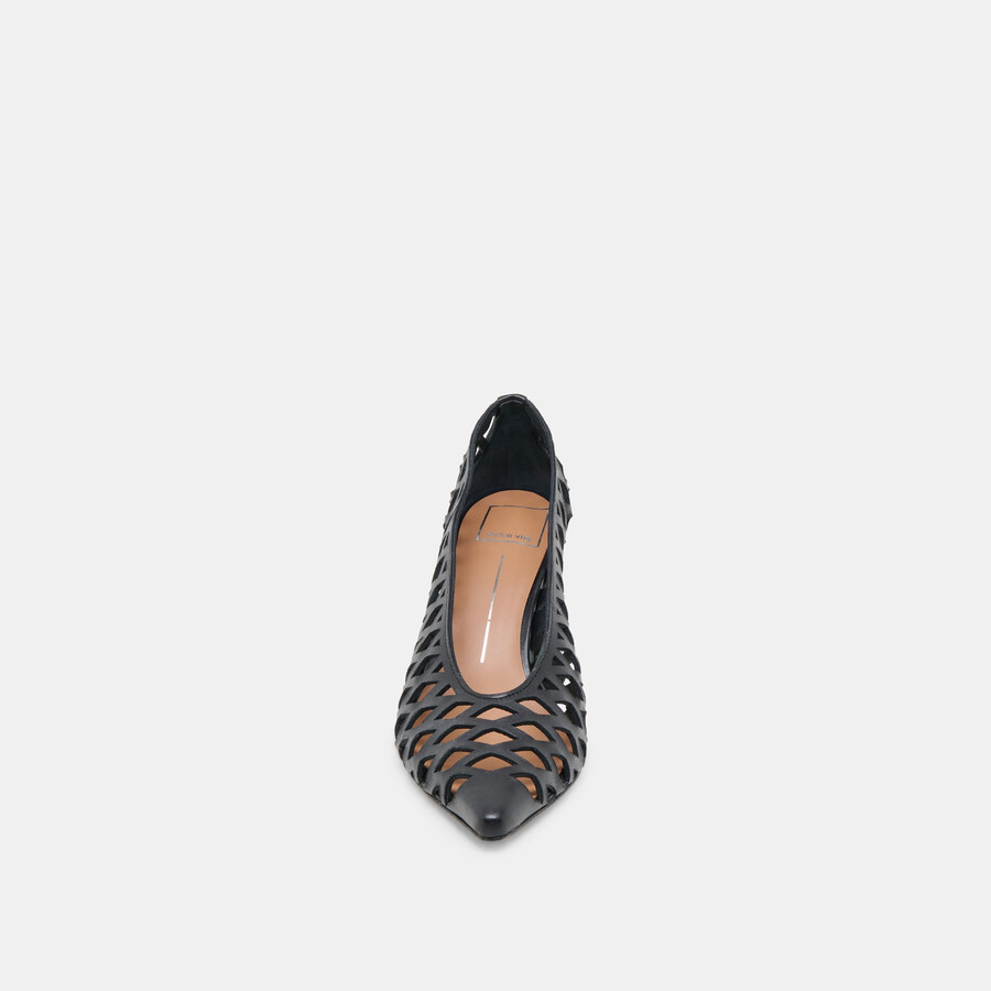 tanya heels schwarzes gewebtes leder