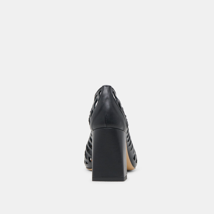 tanya heels schwarzes gewebtes leder