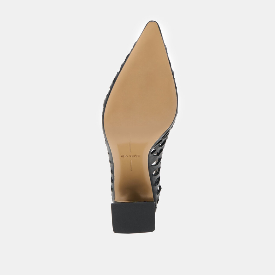 tanya heels schwarzes gewebtes leder