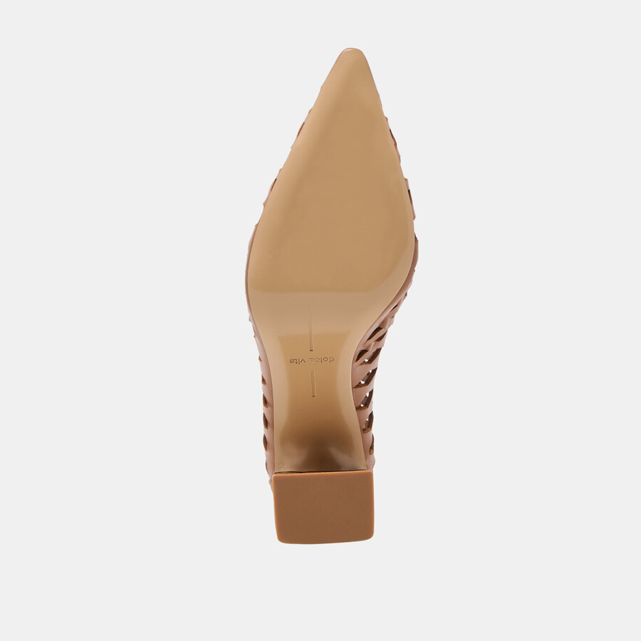 tanya heels aus cognacfarbenem gewebtem leder