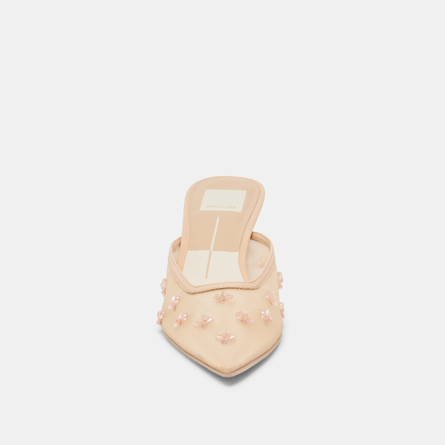 clara wide heels french vanilla mesh