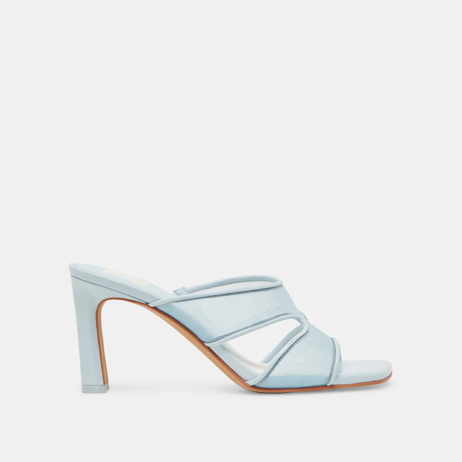 gitel wide heels eisblaues mesh