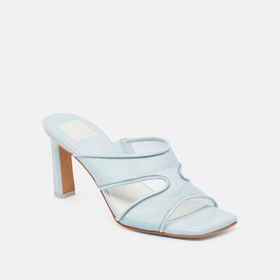 gitel wide heels eisblaues mesh