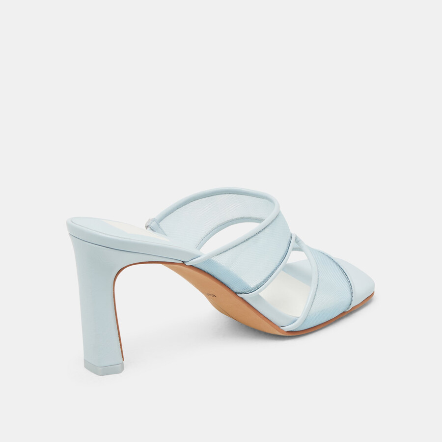 gitel wide heels eisblaues mesh