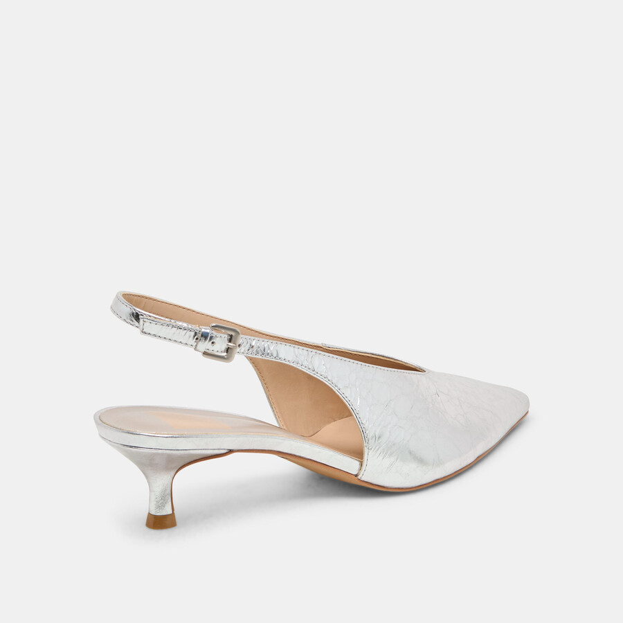 alenna heels silbernes leder im used-look