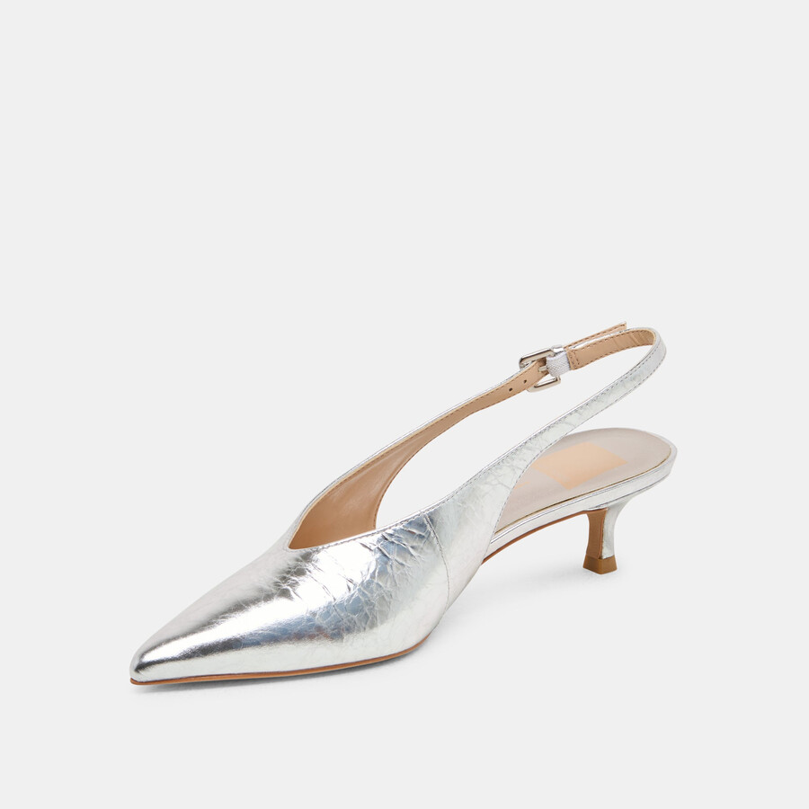 alenna heels silbernes leder im used-look