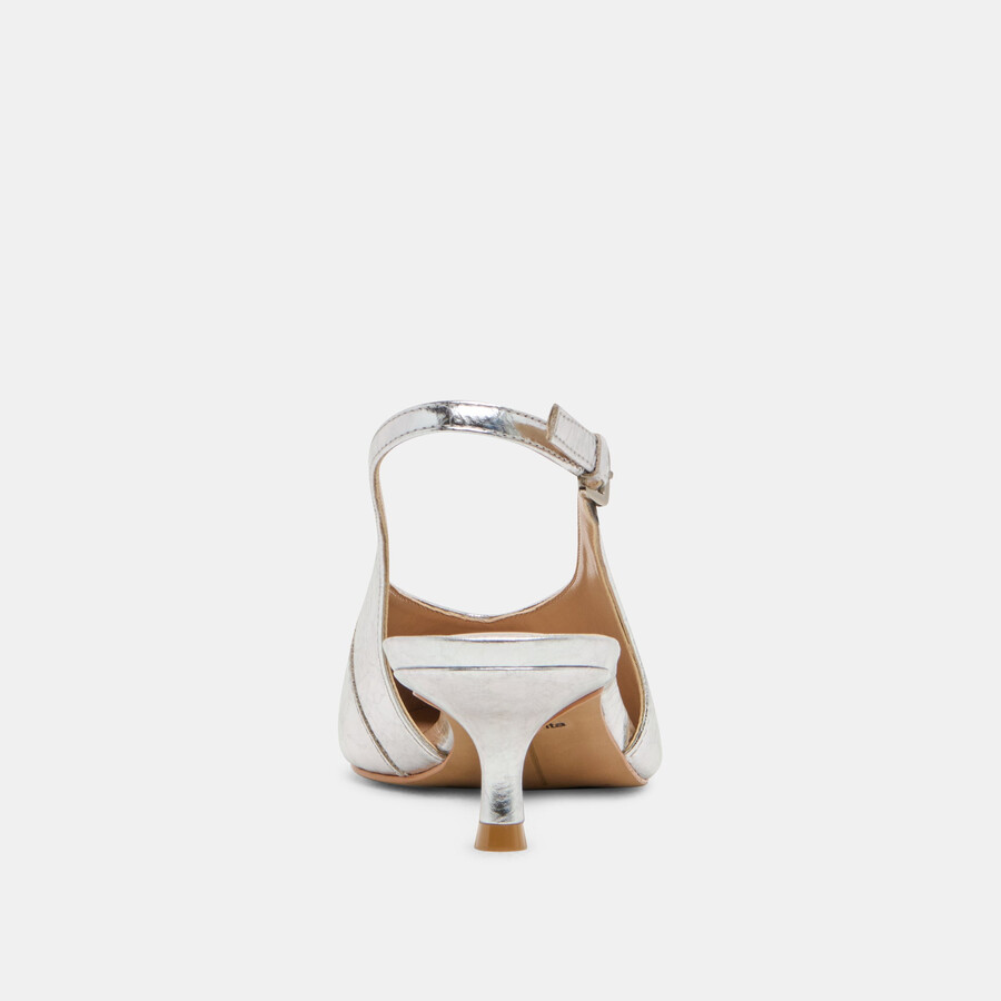 alenna heels silbernes leder im used-look