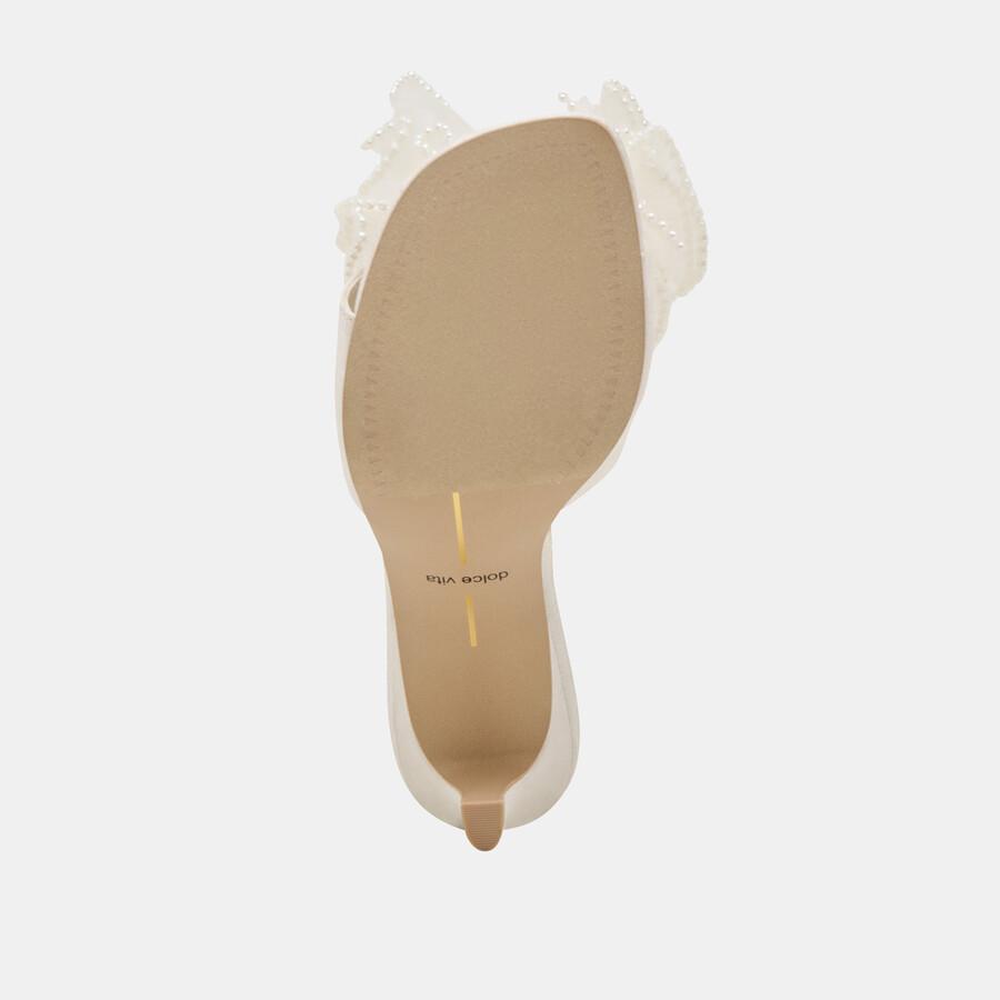 narita pearl heels aus cremefarbenem satin