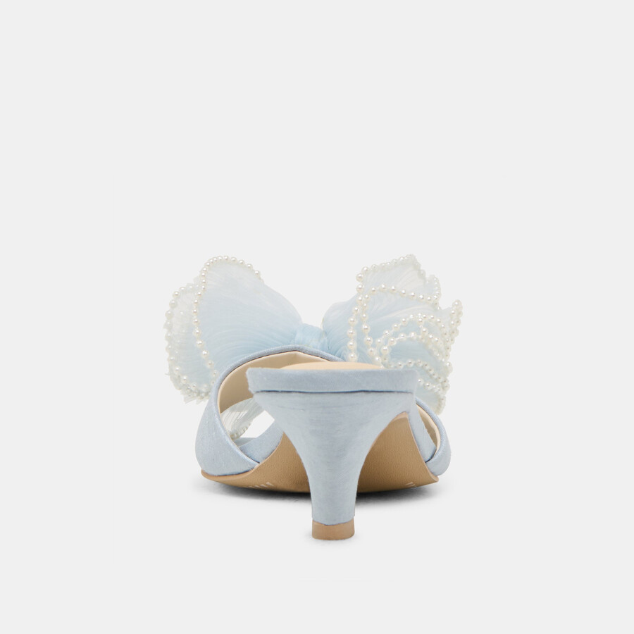 narita pearl heels hellblauer satin