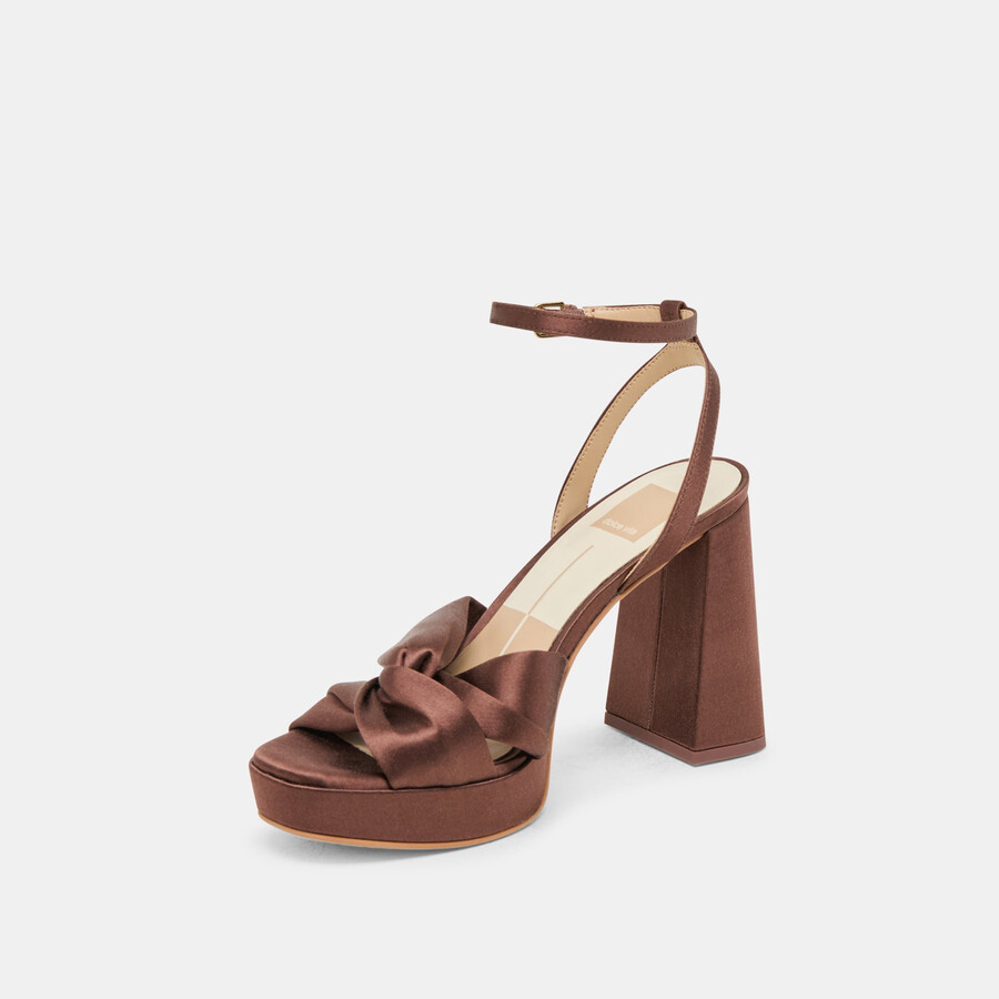 parlo heels mittelbrauner satin