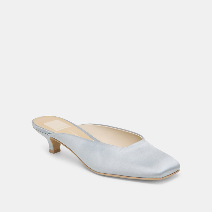 umara heels hellblauer satin