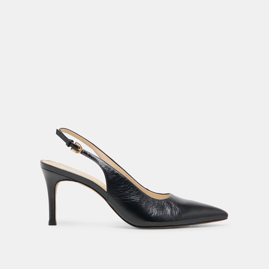 elasi heels aus schwarzem leder