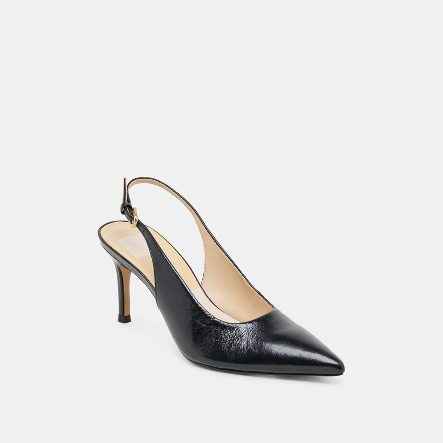 elasi heels aus schwarzem leder