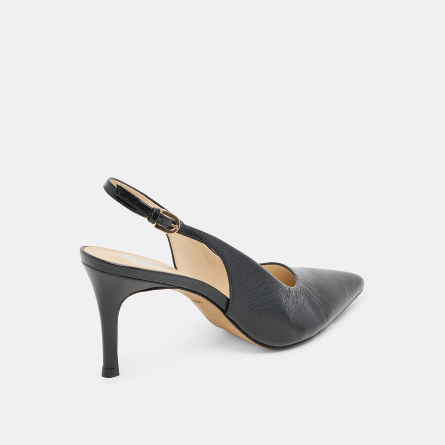 elasi heels aus schwarzem leder