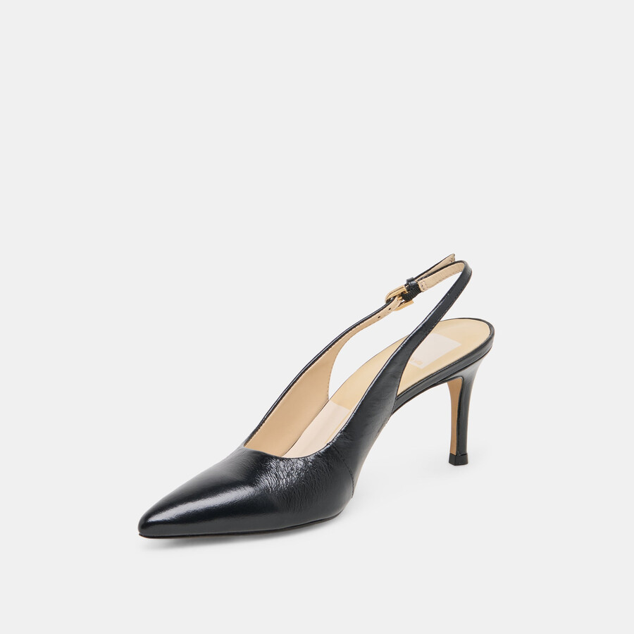 elasi heels aus schwarzem leder