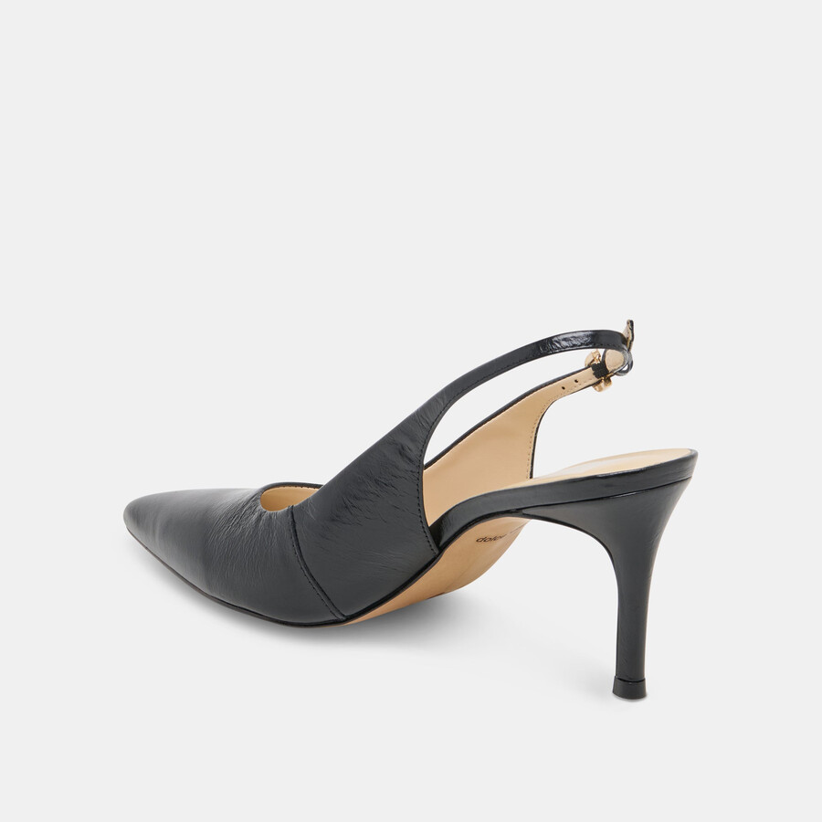 elasi heels aus schwarzem leder