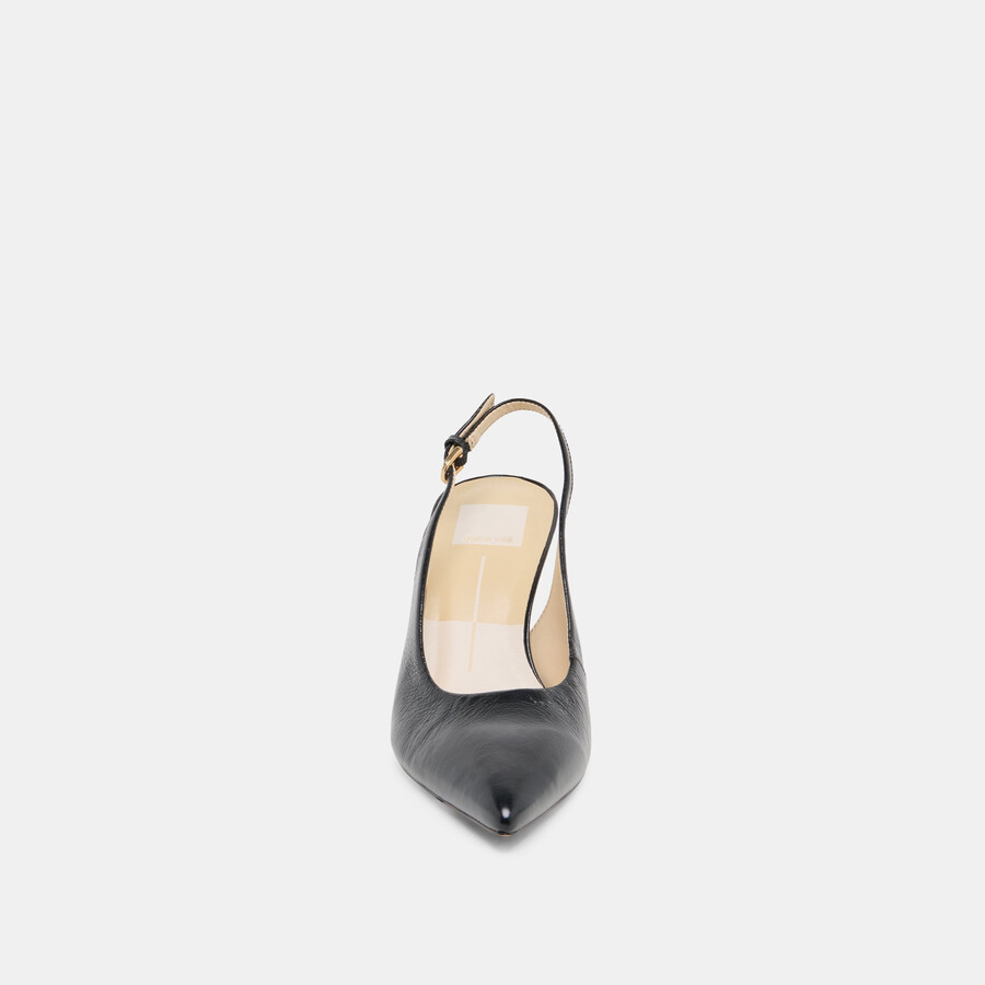 elasi heels aus schwarzem leder